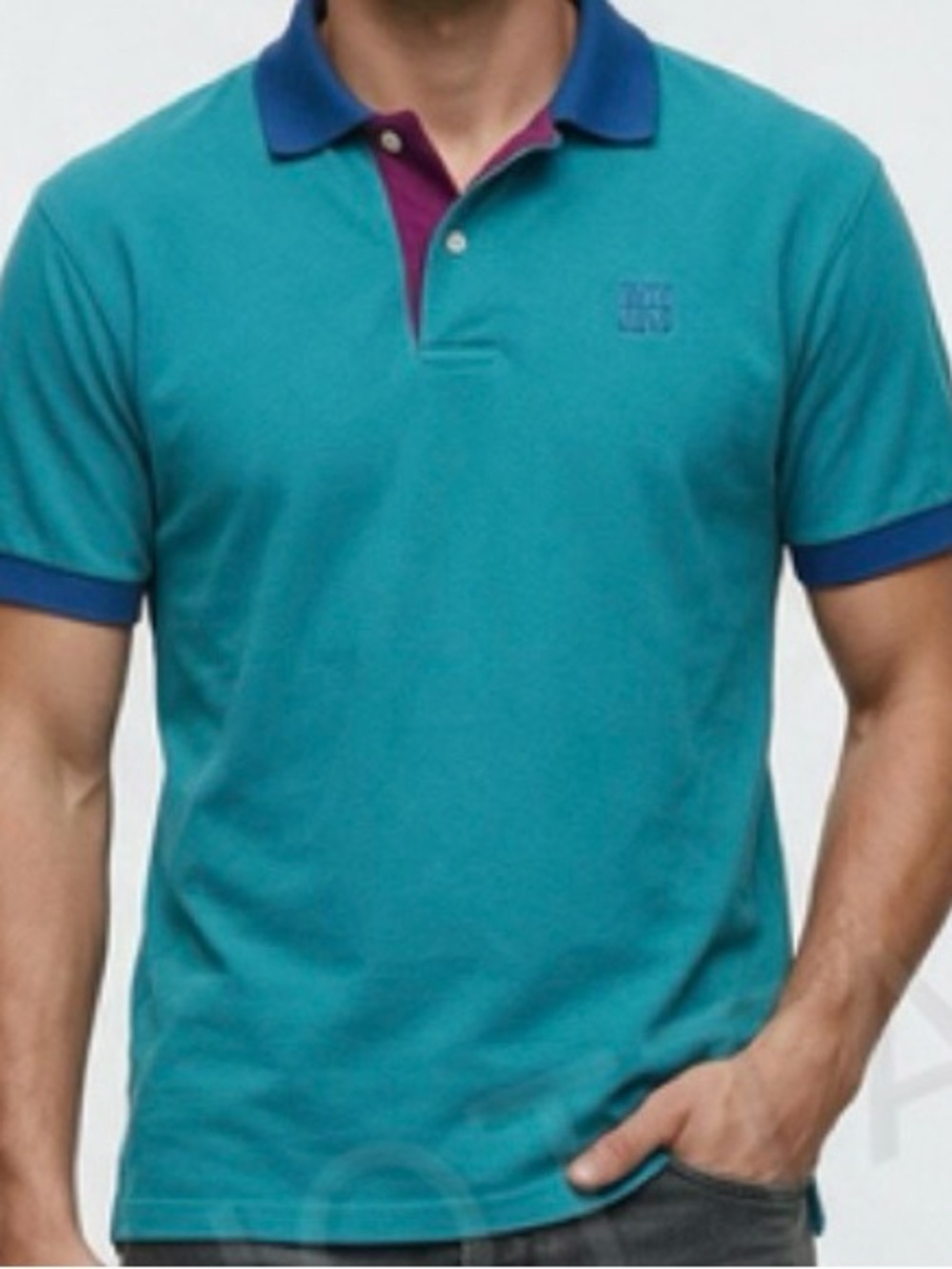 Men's Johnathan Corey 1990's 'Deadstock' multi colour polo Sz L